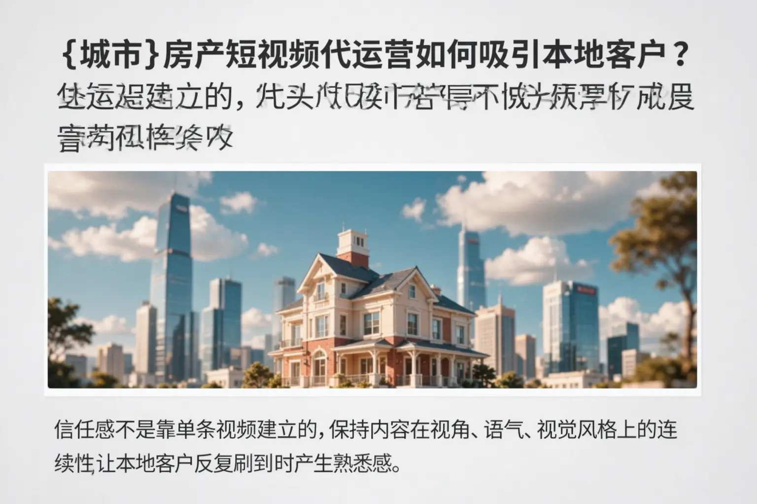 咸宁房产短视频代运营如何吸引本地客户?