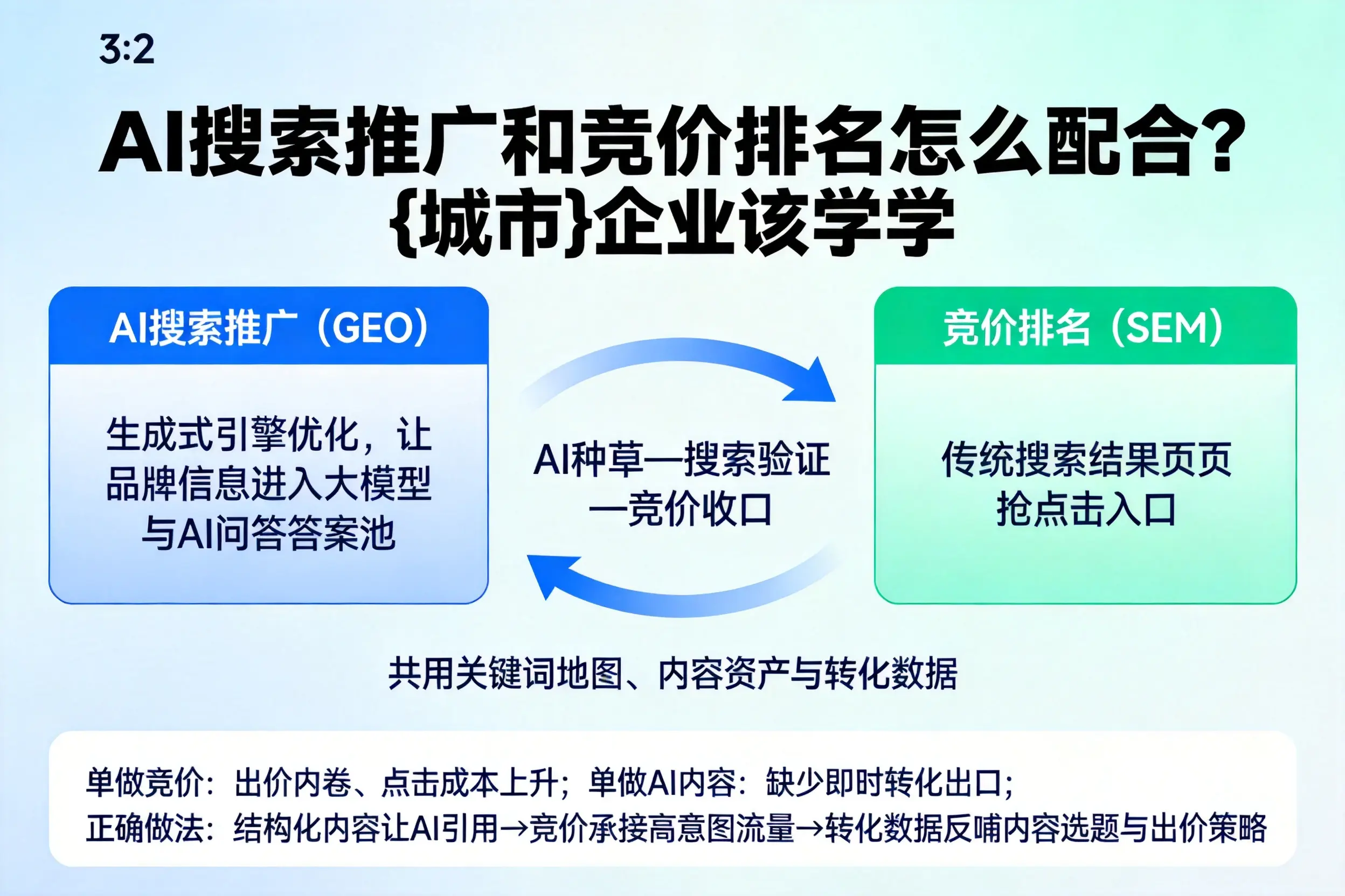 AI搜索推广和竞价排名怎么配合?咸宁企业该学学