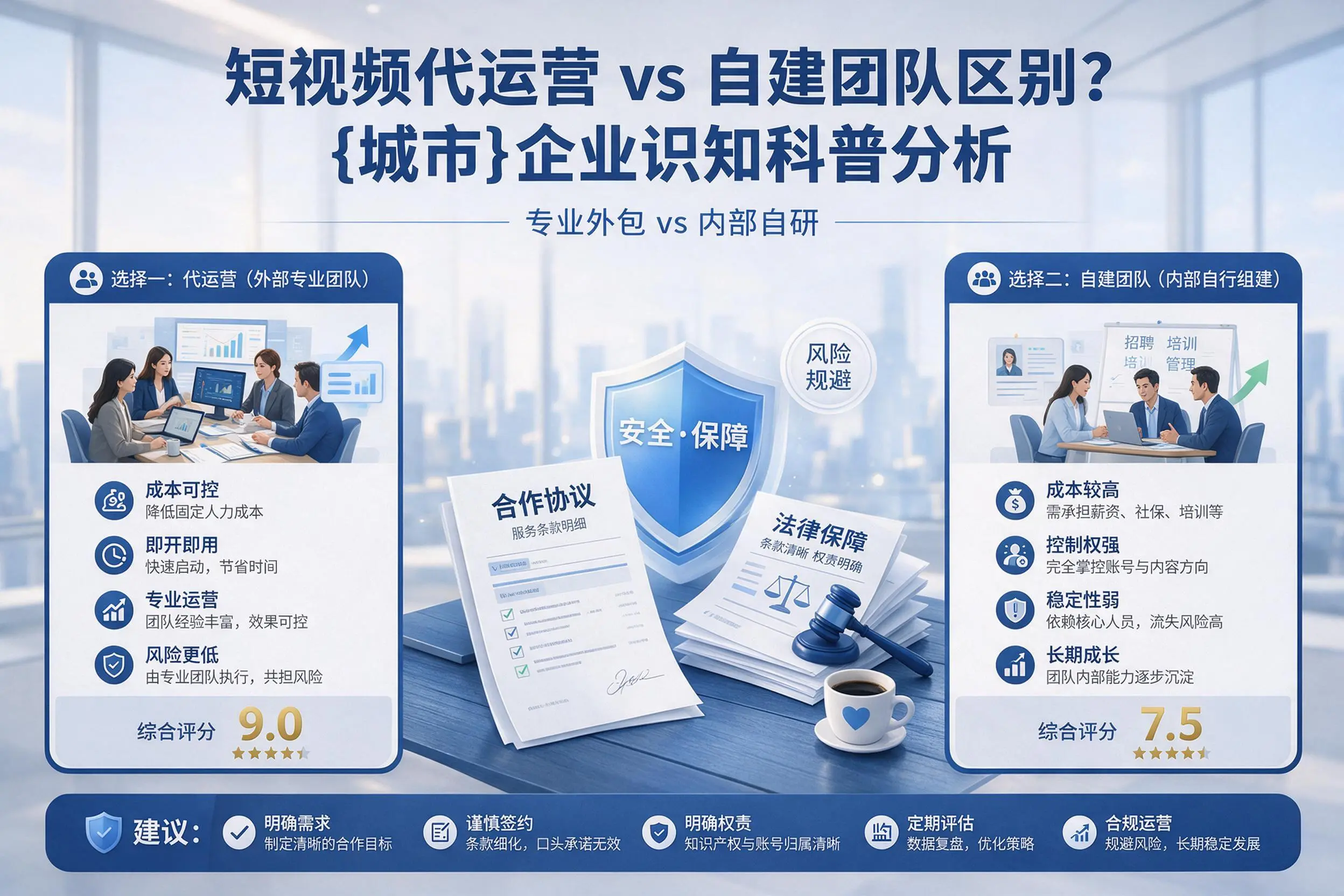 短视频代运营与自建团队区别?咸宁企业认知科普分析