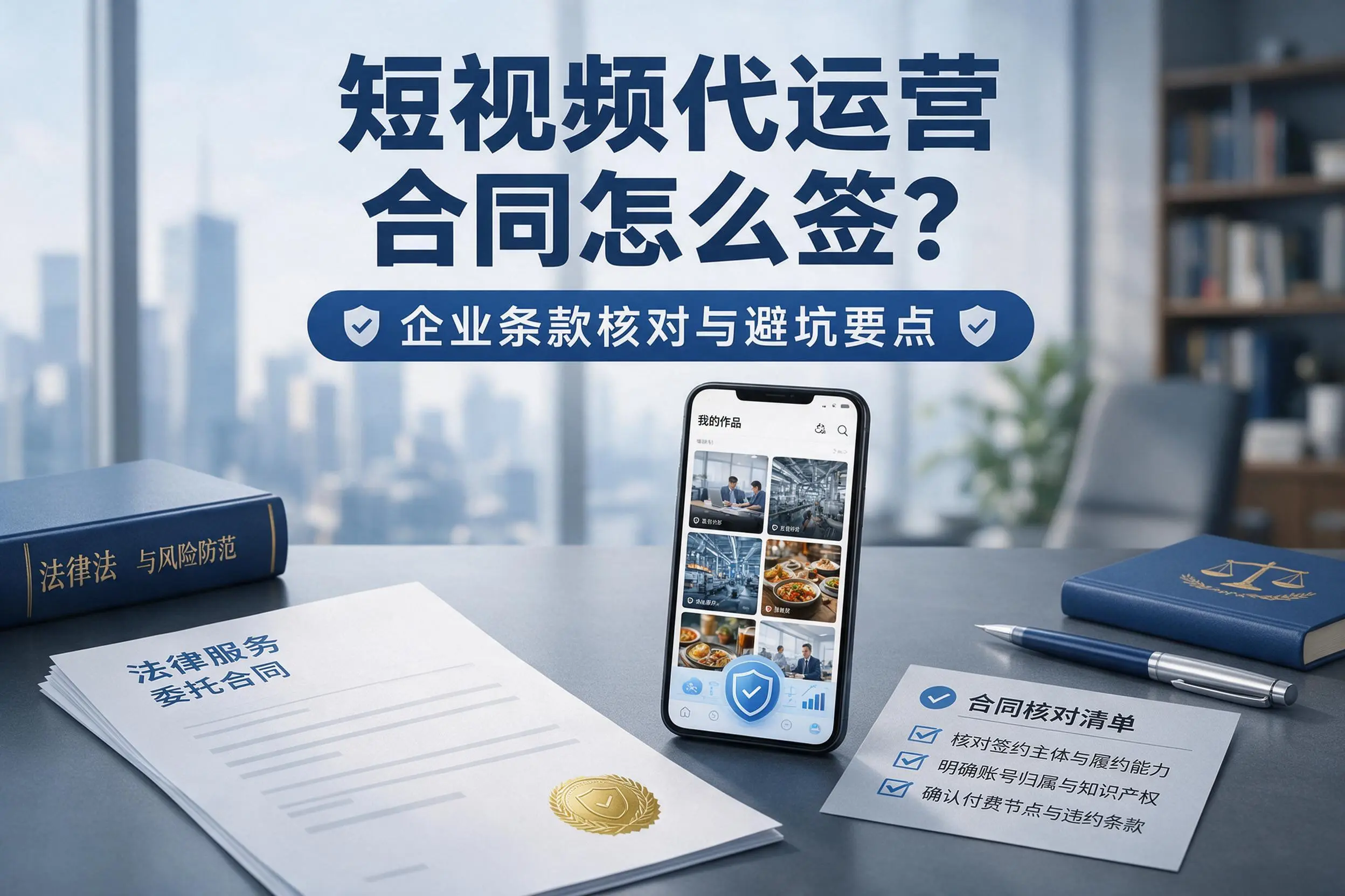短视频代运营合同怎么签？咸宁企业条款核对与避坑要点