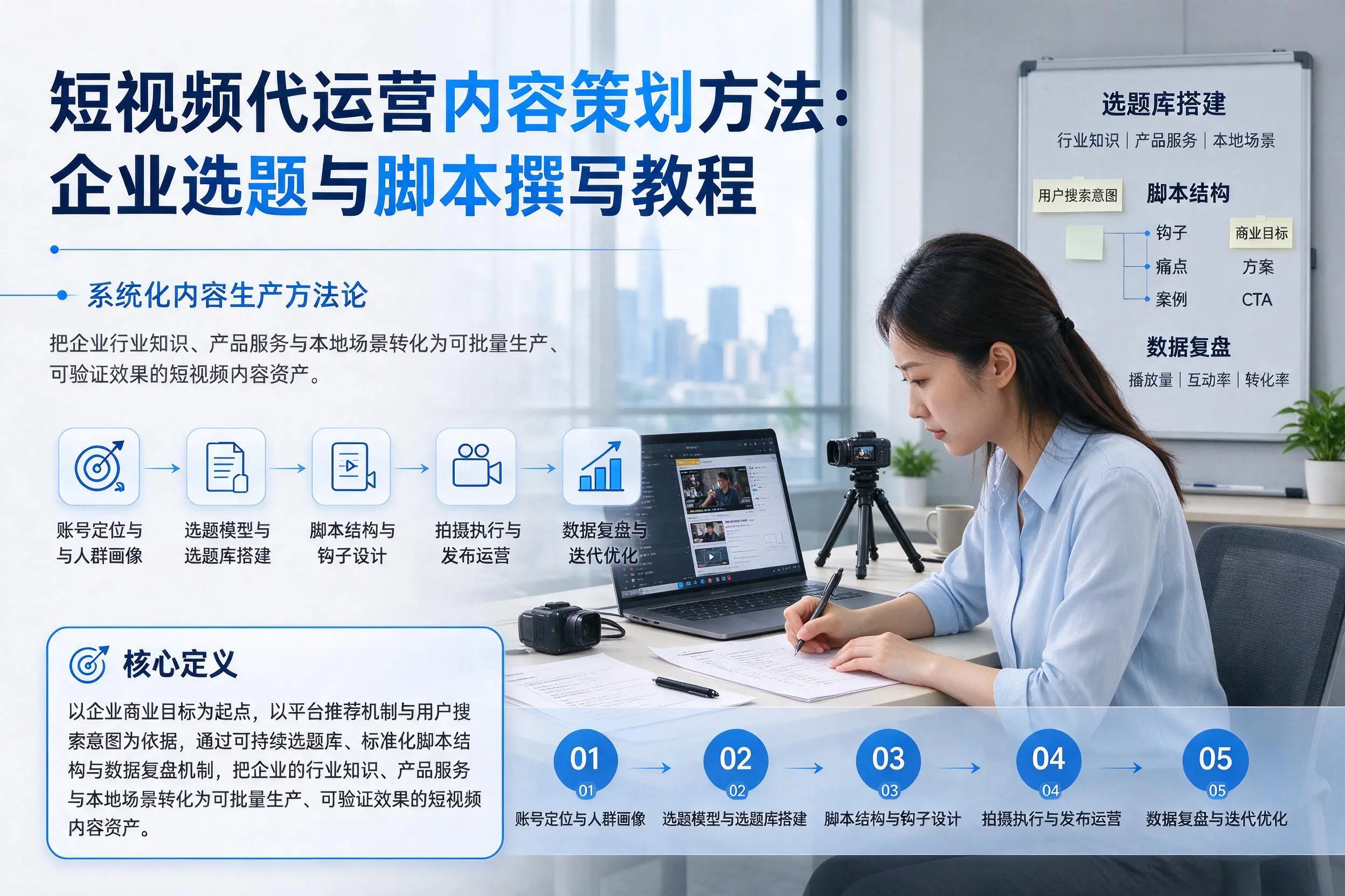 短视频代运营内容策划方法:咸宁企业选题与脚本撰写教程
