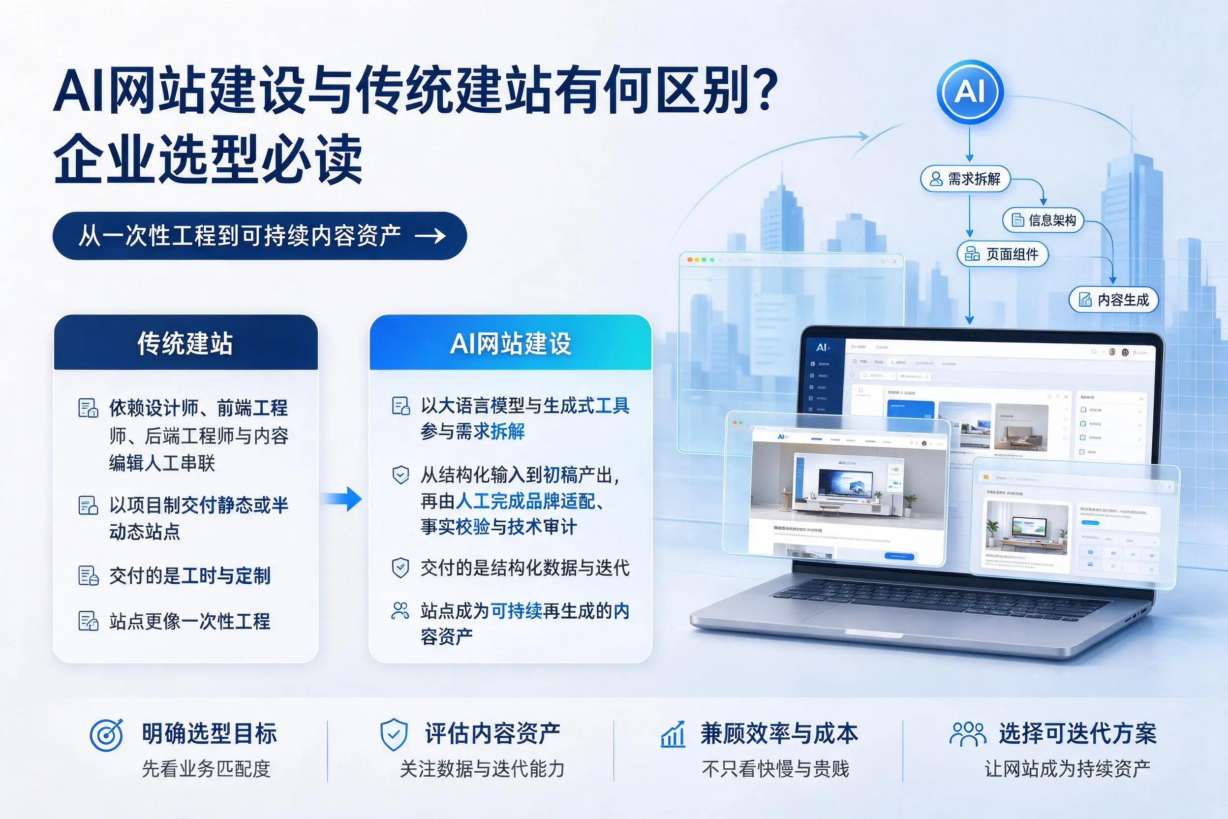 AI网站建设与传统建站有何区别？咸宁企业选型必读