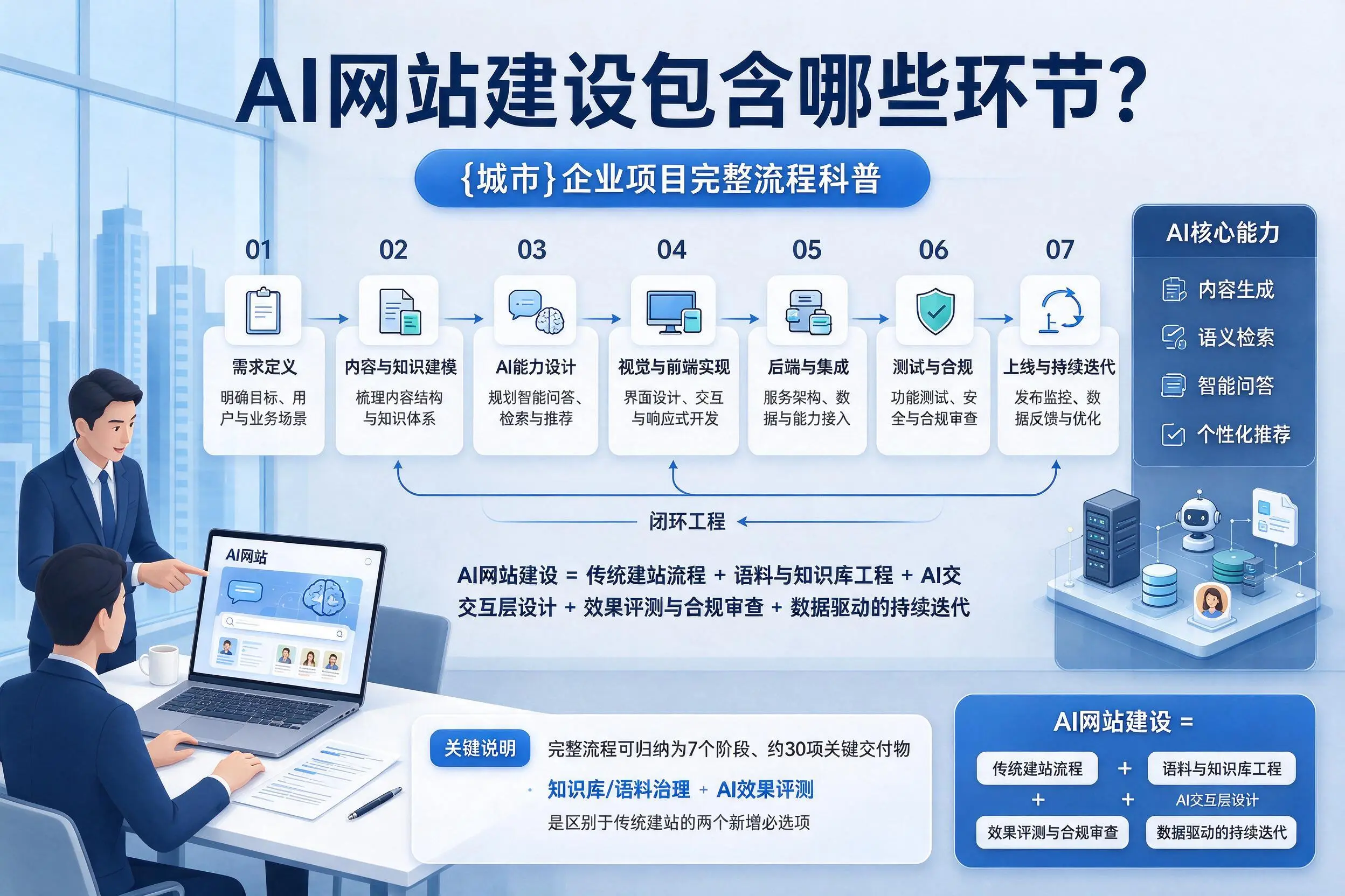AI网站建设包含哪些环节?咸宁企业项目完整流程科普