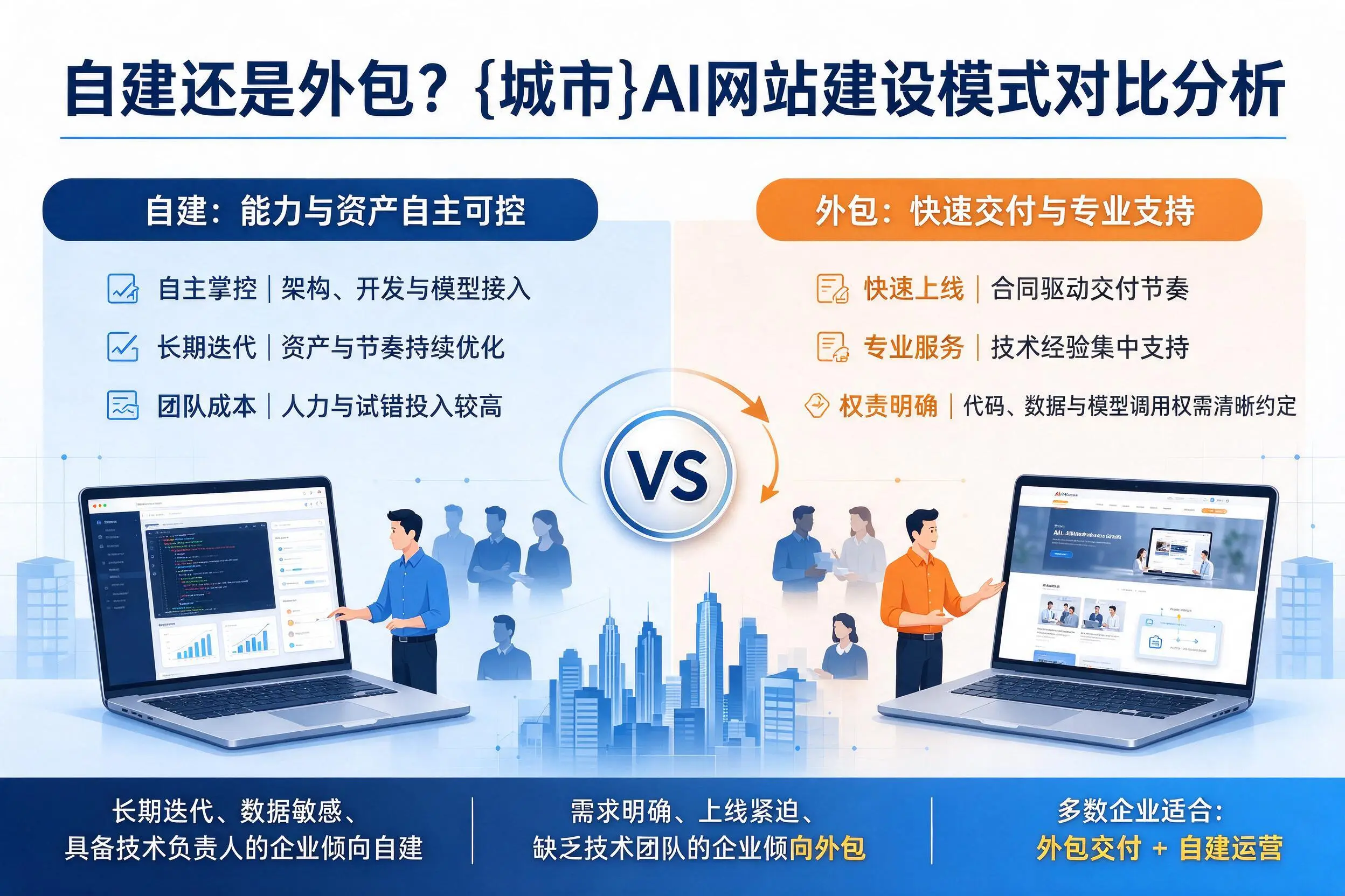 自建还是外包？咸宁AI网站建设模式对比分析