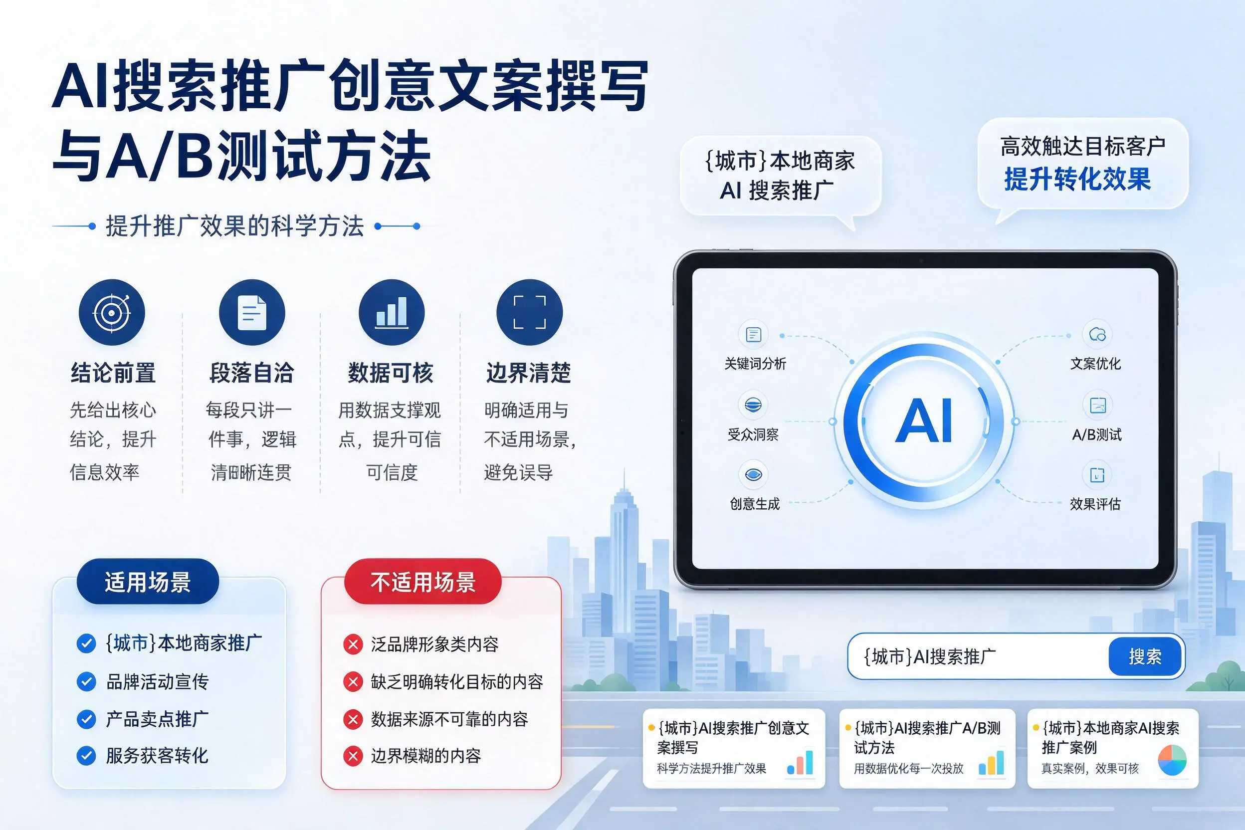 咸宁AI搜索推广创意文案撰写与A/B测试方法